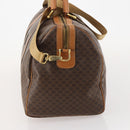 CELINE Macadam Canvas Boston Bag PVC Leather 2way Brown Gold Auth 182509-3