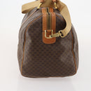 CELINE Macadam Canvas Boston Bag PVC Leather 2way Brown Gold Auth 182509-4
