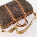 CELINE Macadam Canvas Boston Bag PVC Leather 2way Brown Gold Auth 182509-7