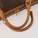 CELINE Macadam Canvas Boston Bag PVC Leather 2way Brown Gold Auth 182509-8