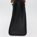 GUCCI Bamboo Hand Bag Leather Black Gold 002 1186 0260 Auth 182511-3