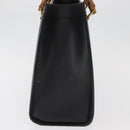 GUCCI Bamboo Hand Bag Leather Black Gold 002 1186 0260 Auth 182511-4