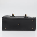 GUCCI Bamboo Hand Bag Leather Black Gold 002 1186 0260 Auth 182511-5