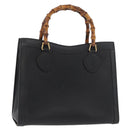 GUCCI Bamboo Handtasche Leder Schwarz Gold 002 2865 0260 Auth 182512-1
