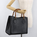 GUCCI Bamboo Handtasche Leder Schwarz Gold 002 2865 0260 Auth 182512-24