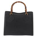 GUCCI Bamboo Handtasche Leder Schwarz Gold 002 2865 0260 Auth 182512-2