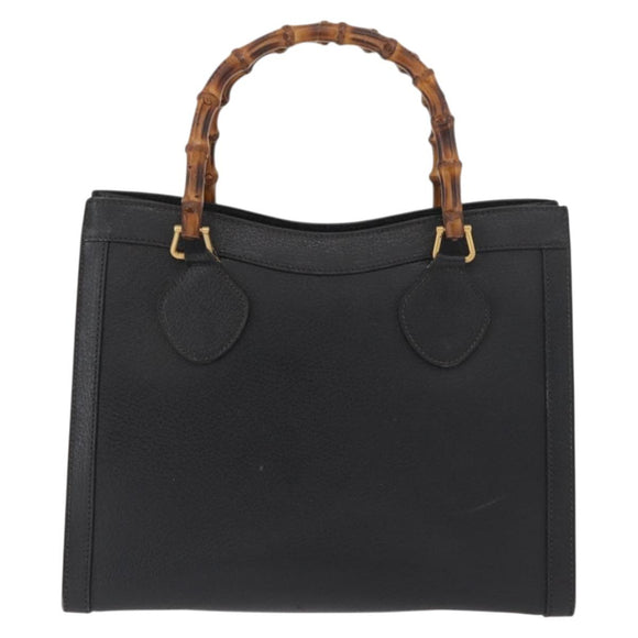 GUCCI Bamboo Handtasche Leder Schwarz Gold 002 2865 0260 Auth 182512