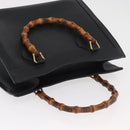 GUCCI Bamboo Handtasche Leder Schwarz Gold 002 2865 0260 Auth 182512-6