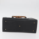 GUCCI Bamboo Handtasche Leder Schwarz Gold 002 2865 0260 Auth 182512-5