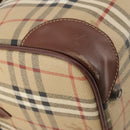 Burberrys Nova Check Boston Bag PVC Leather 2way Beige Gold Auth 182513-17