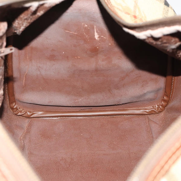 Burberrys Nova Check Boston Bag PVC Leather 2way Beige Gold Auth 182513
