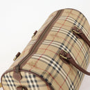 Burberrys Nova Check Boston Bag PVC Leather 2way Beige Gold Auth 182513-6