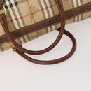 Burberrys Nova Check Boston Bag PVC Leather 2way Beige Gold Auth 182513-9
