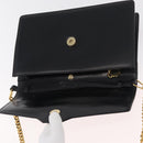 GUCCI Umhängetasche Kette Leder Schwarz Gold Auth 182515-15