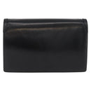 GUCCI Umhängetasche Kette Leder Schwarz Gold Auth 182515-3