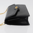 GUCCI Umhängetasche Kette Leder Schwarz Gold Auth 182515-5