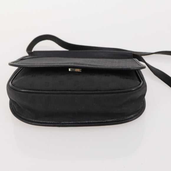 FENDI Zucchino Canvas Bag Coated Canvas 2 Set Black Beige Auth 182517