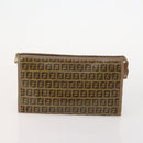 FENDI Zucchino Canvas Bag Coated Canvas 2 Set Black Beige Auth 182517-2