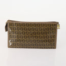 FENDI Zucchino Canvas Bag Coated Canvas 2 Set Black Beige Auth 182517-3