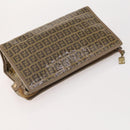 FENDI Zucchino Canvas Bag Coated Canvas 2 Set Black Beige Auth 182517-5