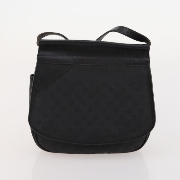 FENDI Zucchino Canvas Bag Coated Canvas 2 Set Black Beige Auth 182517
