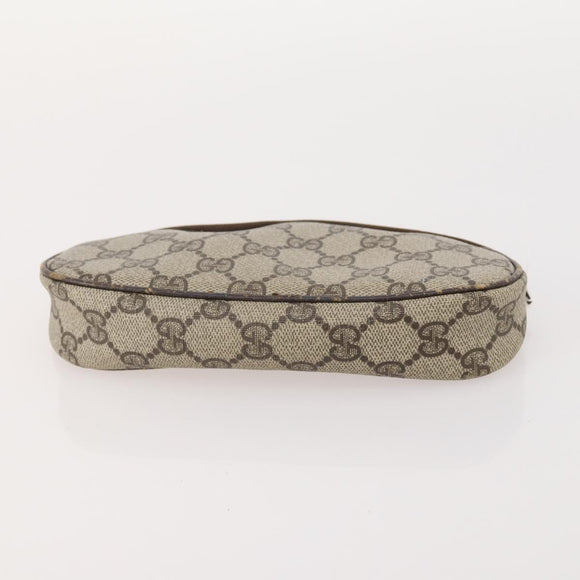 GUCCI GG Supreme Clutch Bag PVC 3 Set Beige Auth 182518