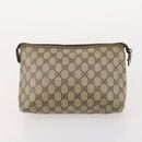 GUCCI GG Supreme Clutch Bag PVC 3 Set Beige Auth 182518-15