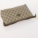 GUCCI GG Supreme Clutch Bag PVC 3 Set Beige Auth 182518-17