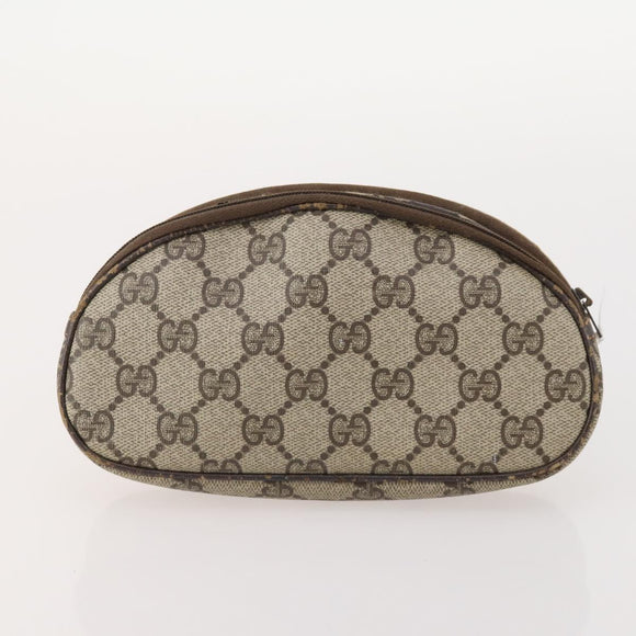 GUCCI GG Supreme Clutch Bag PVC 3 Set Beige Auth 182518