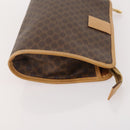 CELINE Macadam Canvas Clutch Bag PVC Leather 4 Set Brown Beige Auth 182519-10