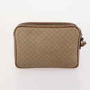 CELINE Macadam Canvas Clutch Bag PVC Leather 4 Set Brown Beige Auth 182519-15