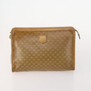 CELINE Macadam Canvas Clutch Bag PVC Leather 4 Set Brown Beige Auth 182519-2