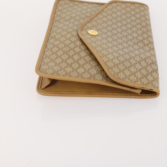 CELINE Macadam Canvas Clutch Bag PVC Leather 4 Set Brown Beige Auth 182519