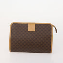 CELINE Macadam Canvas Clutch Bag PVC Leather 4 Set Brown Beige Auth 182519-8