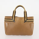 GUCCI Sherry Line Shoulder Bag Leather 2 Set Black Beige Auth 182522-11