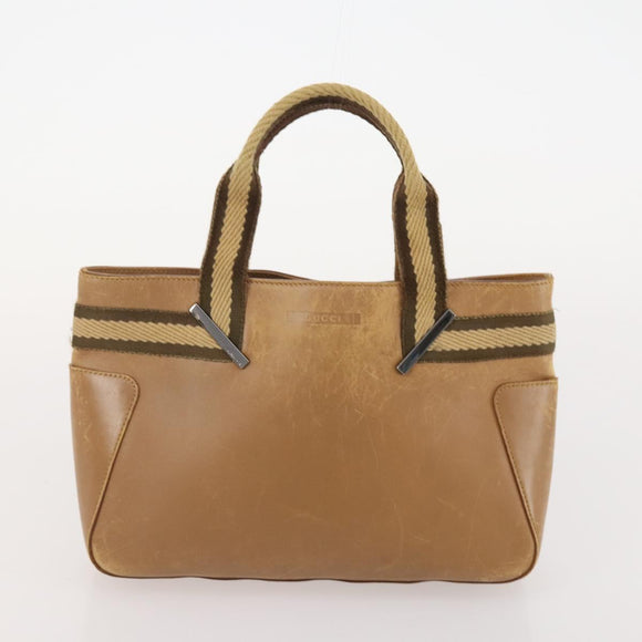 GUCCI Sherry Line Shoulder Bag Leather 2 Set Black Beige Auth 182522