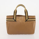GUCCI Sherry Line Shoulder Bag Leather 2 Set Black Beige Auth 182522-12