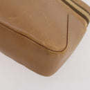 GUCCI Sherry Line Shoulder Bag Leather 2 Set Black Beige Auth 182522-17