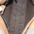 GUCCI Sherry Line Shoulder Bag Leather 2 Set Black Beige Auth 182522-18