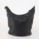 GUCCI Sherry Line Shoulder Bag Leather 2 Set Black Beige Auth 182522-2