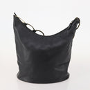 GUCCI Sherry Line Shoulder Bag Leather 2 Set Black Beige Auth 182522-3
