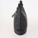 GUCCI Sherry Line Shoulder Bag Leather 2 Set Black Beige Auth 182522-4