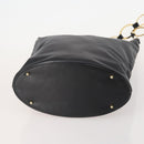 GUCCI Sherry Line Shoulder Bag Leather 2 Set Black Beige Auth 182522-7