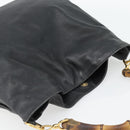 GUCCI Bamboo Shoulder Bag Leather Brown Gold Auth 182526-6