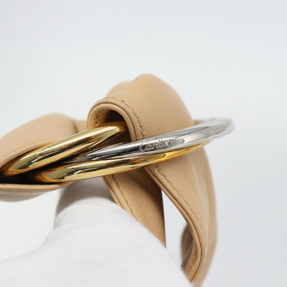 CARTIER Trinity Shoulder Bag Leather Beige Auth 182527V