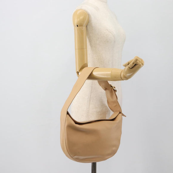 CARTIER Trinity Shoulder Bag Leather Beige Auth 182527V