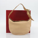 CARTIER Trinity Shoulder Bag Leather Beige Auth 182527V-12