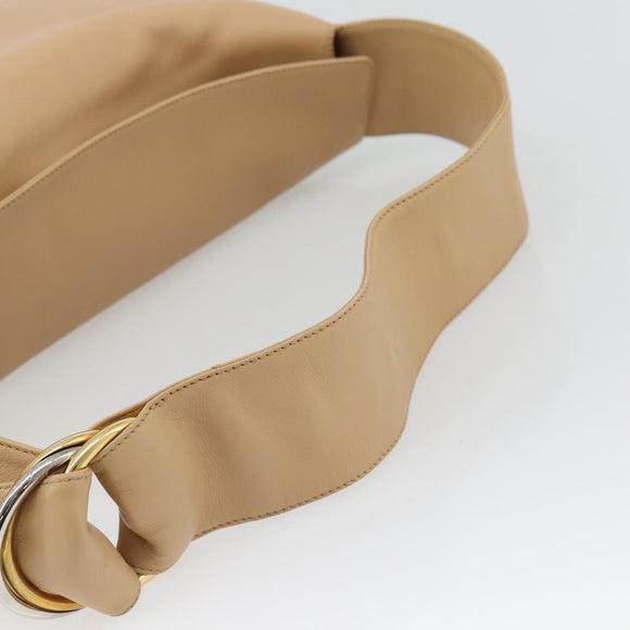 CARTIER Trinity Shoulder Bag Leather Beige Auth 182527V
