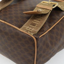 CELINE Macadam Canvas Rugzak PVC Leer Bruin Goud Auth 182528A-17