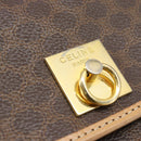 CELINE Macadam Canvas Rugzak PVC Leer Bruin Goud Auth 182528A-18